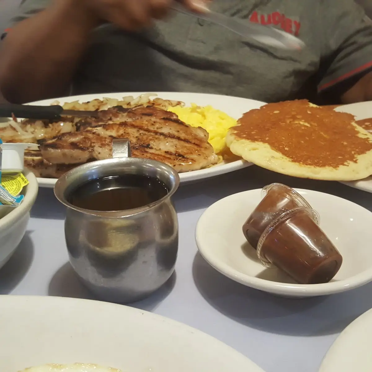 Chops Eggs Rice Pancakes