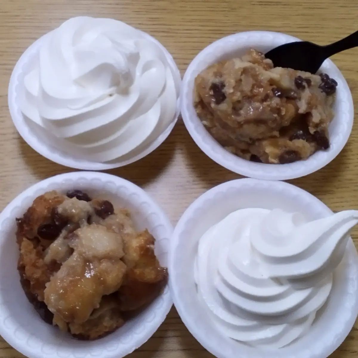 Bread Pudding and Soft Serve Ice Cream