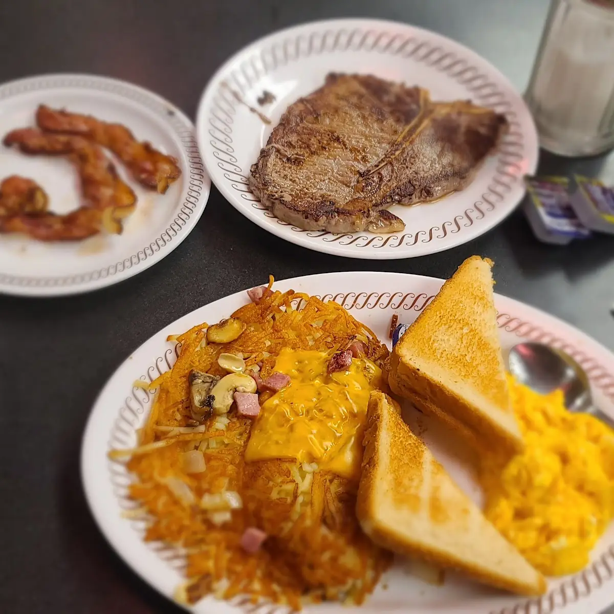 Rsteak and Eggs Scrambled Eggs with Cheese