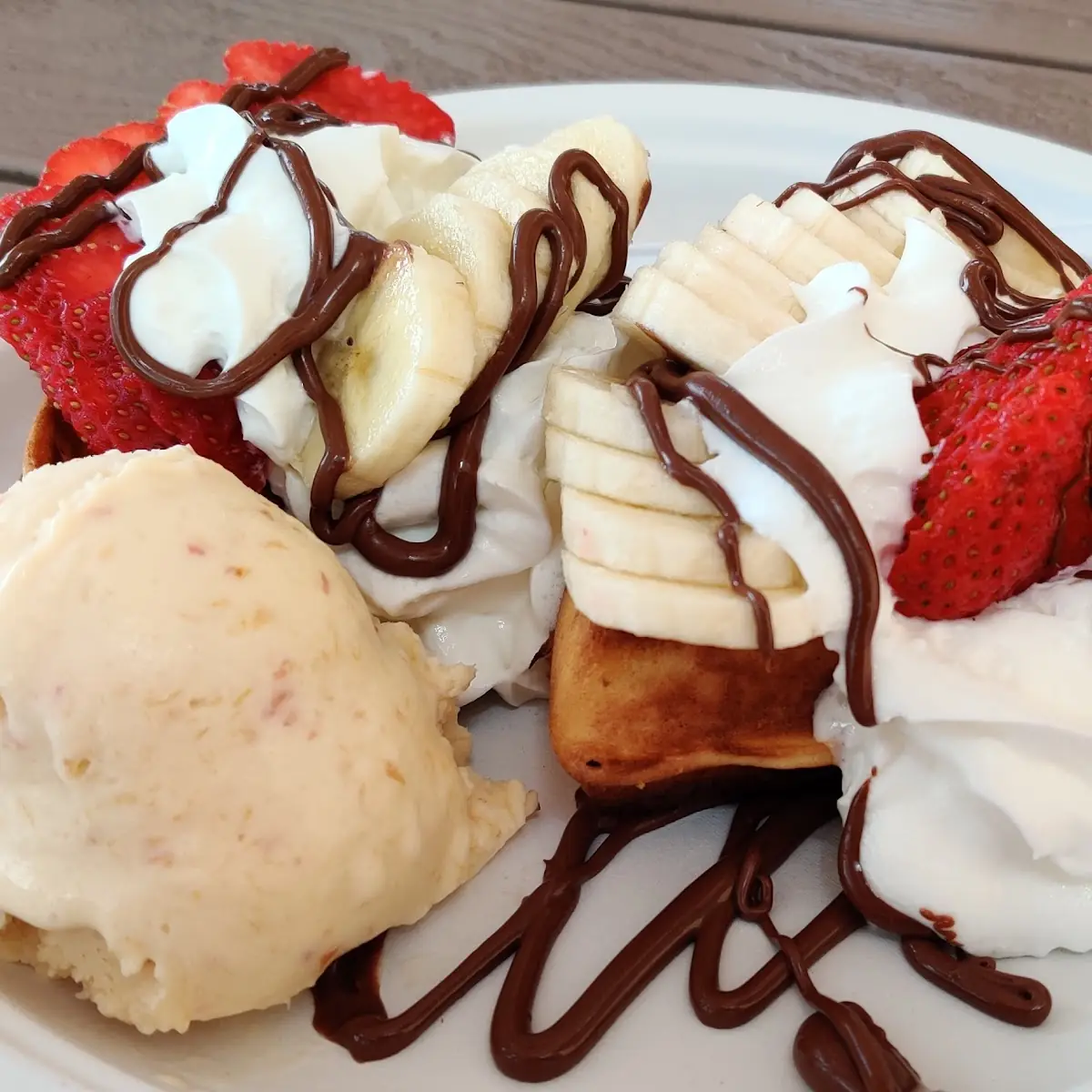Strawberries & Bananas Waffle With