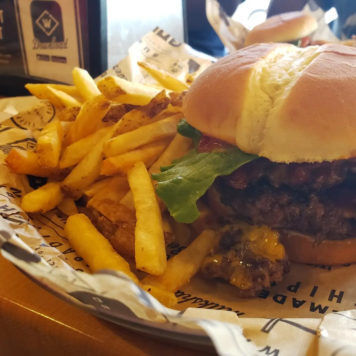 Double Bacon Cheeseburger with Fries