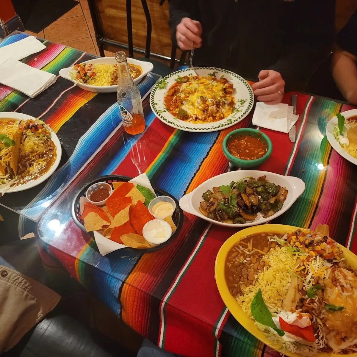 Empanadas Chips and Salsa Beans and Rice Great Food