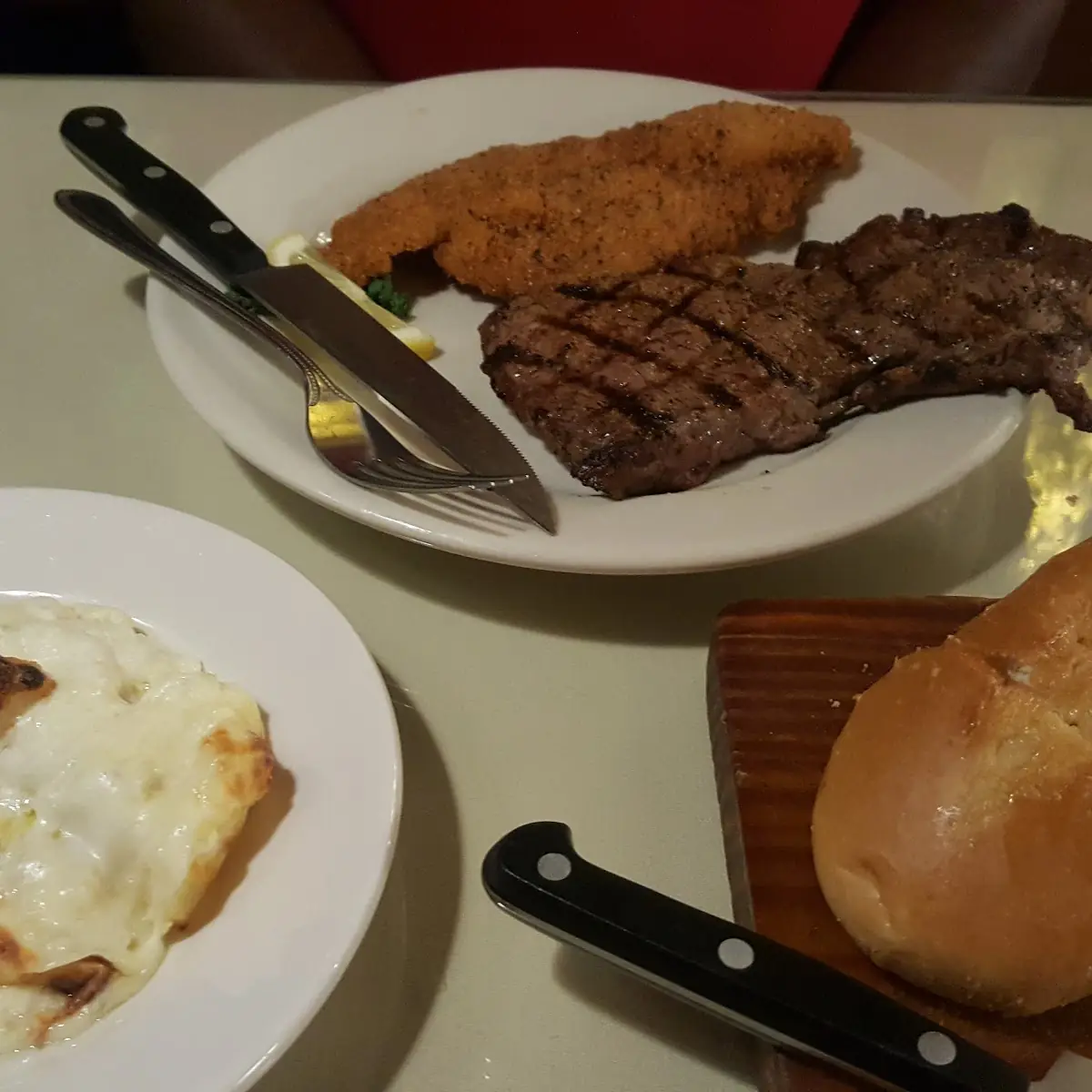 Rib Eye and Catfish Fillet