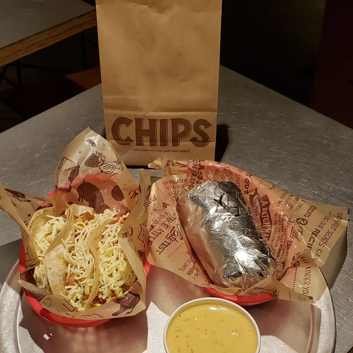Burrito Soft Tacos and Queso Dip