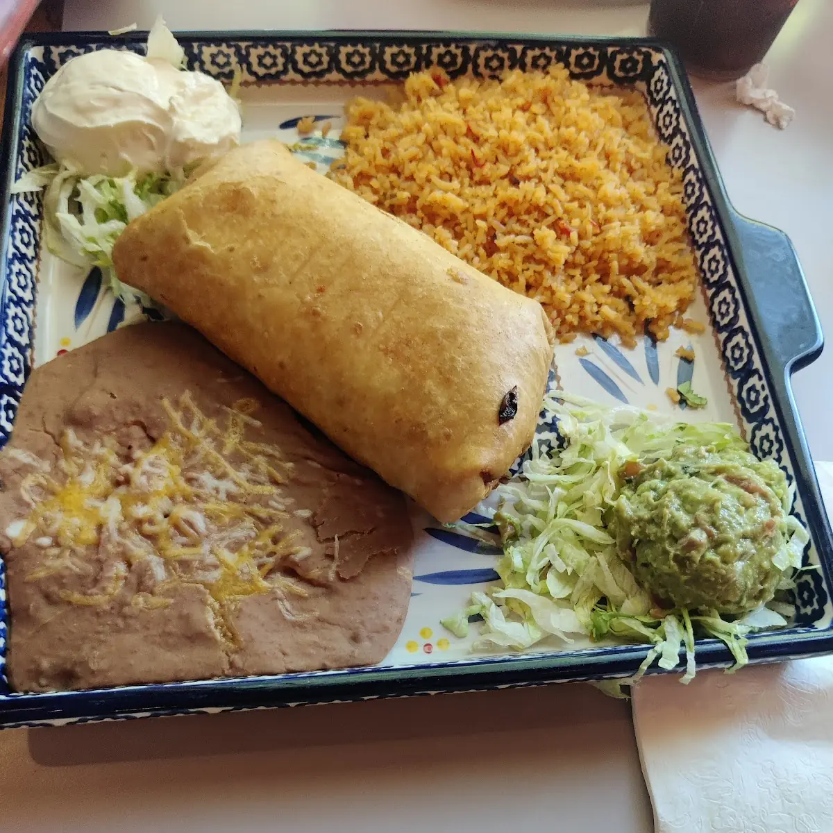 Chile Verde Chimichanga Dinner