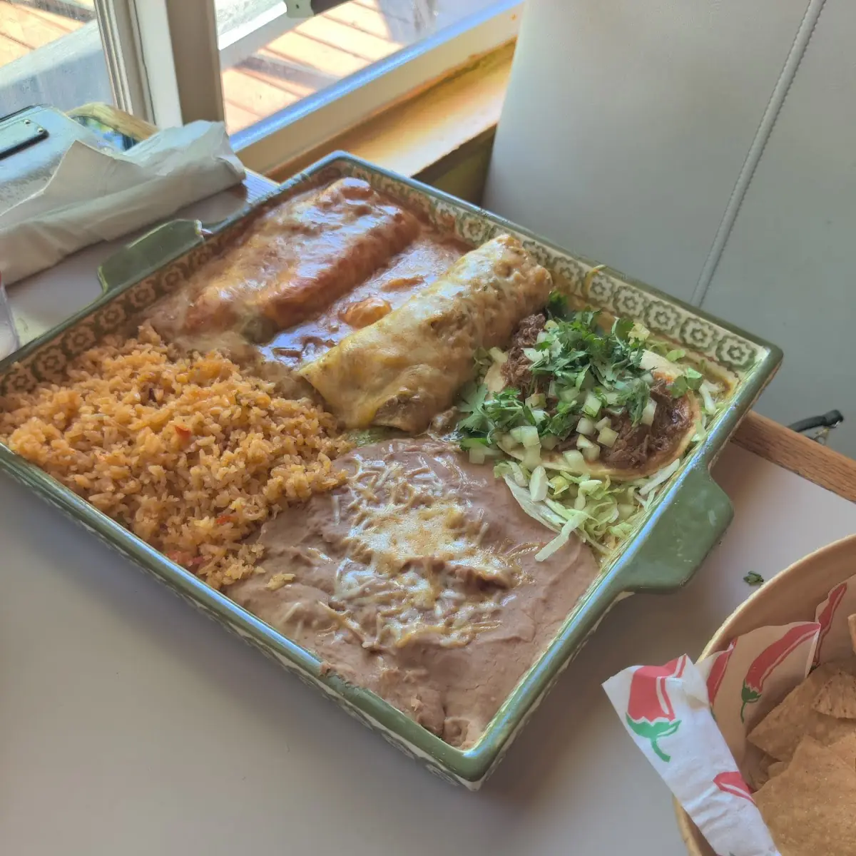 Three Item Combo Street Taco Enchilada Chile Relleno