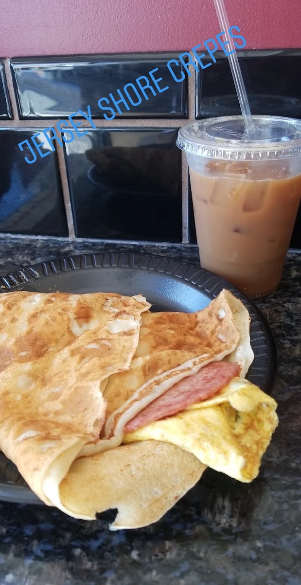 Taylor Ham Egg and Cheese Crepes