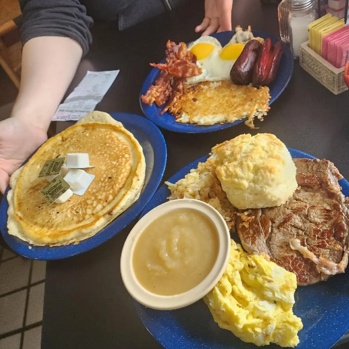 2 Eggs 1 Pancake Bacon Hash Browns