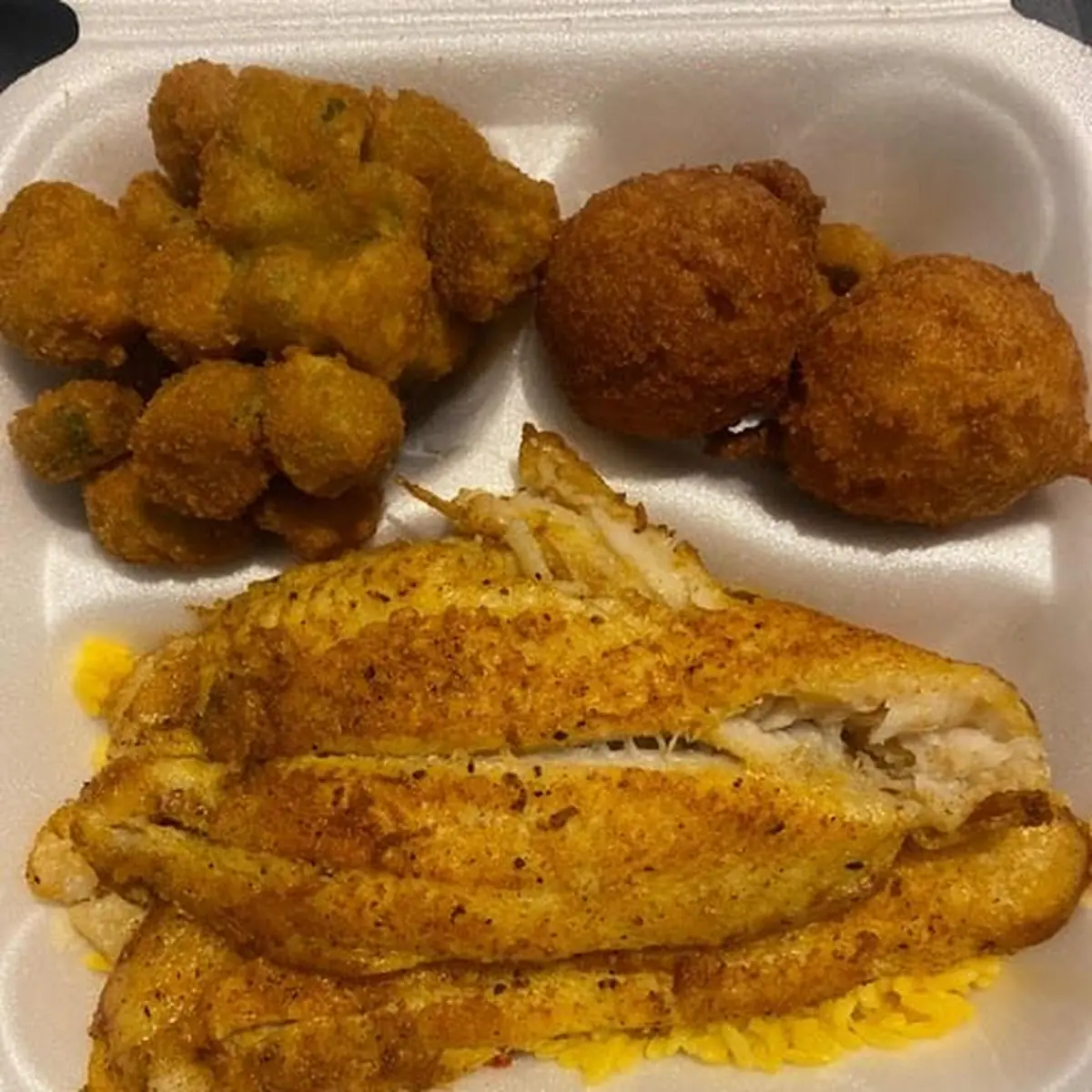 Fried Fish with Okra Side