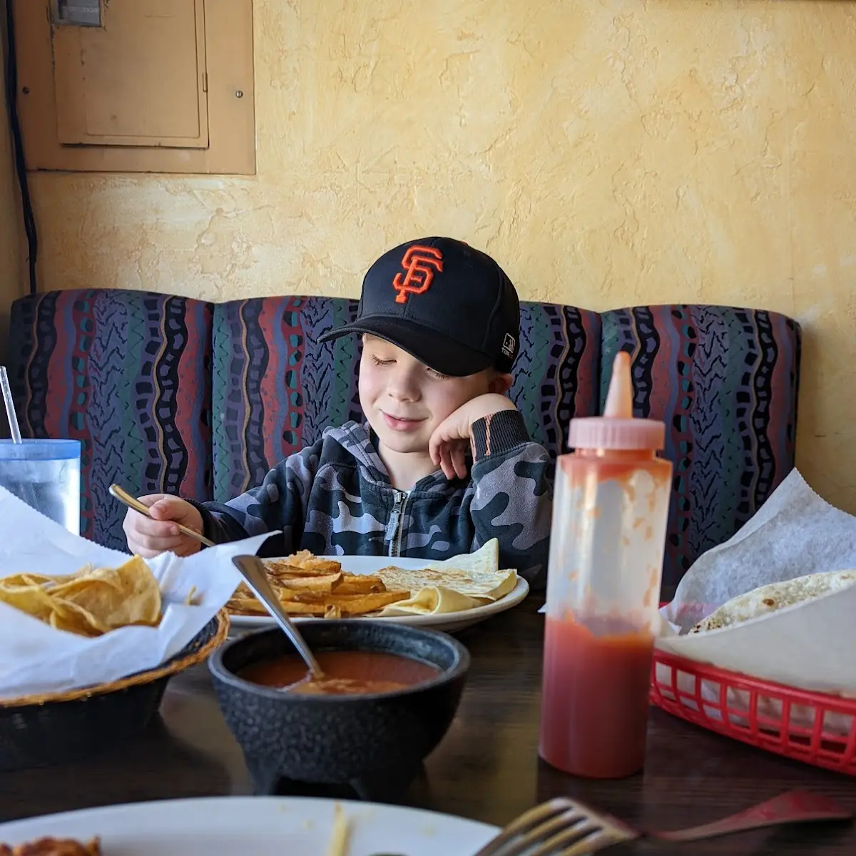 Quesadilla Rice and French Fries