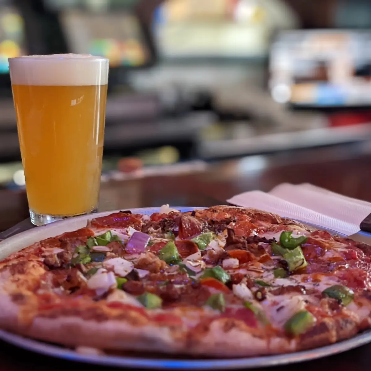Personal Pizza and Domestic Draft