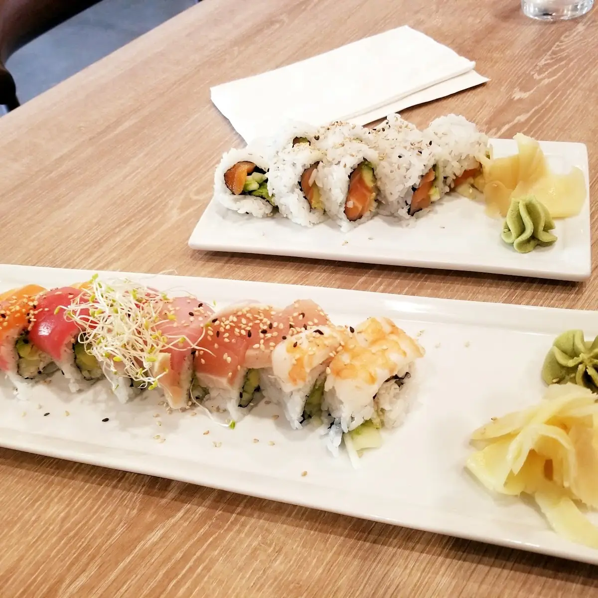 Rainbow Roll and Salmon Roll