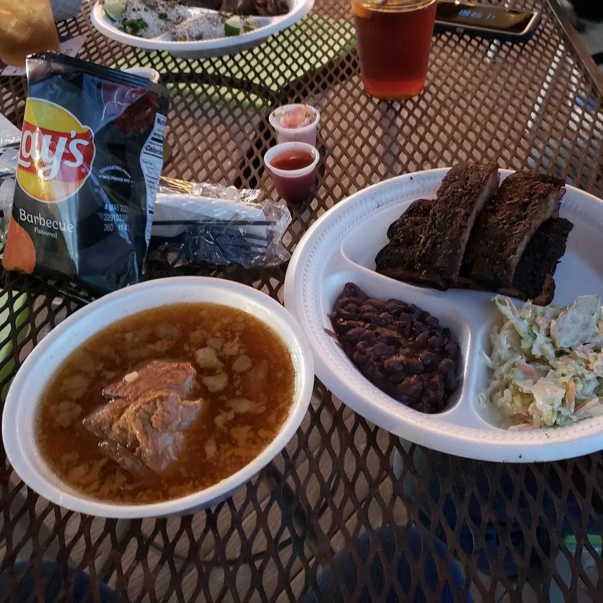 Pizole Ribs Black Beans Apple Slaw