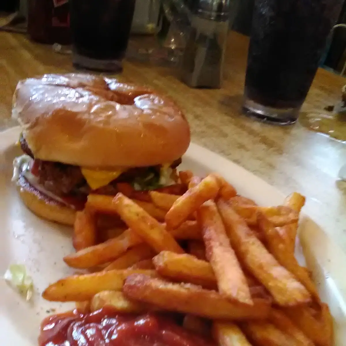 Cheeseburger with Cajun Fries