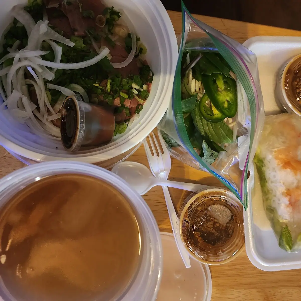 Beef Soup & Spring Wrapps