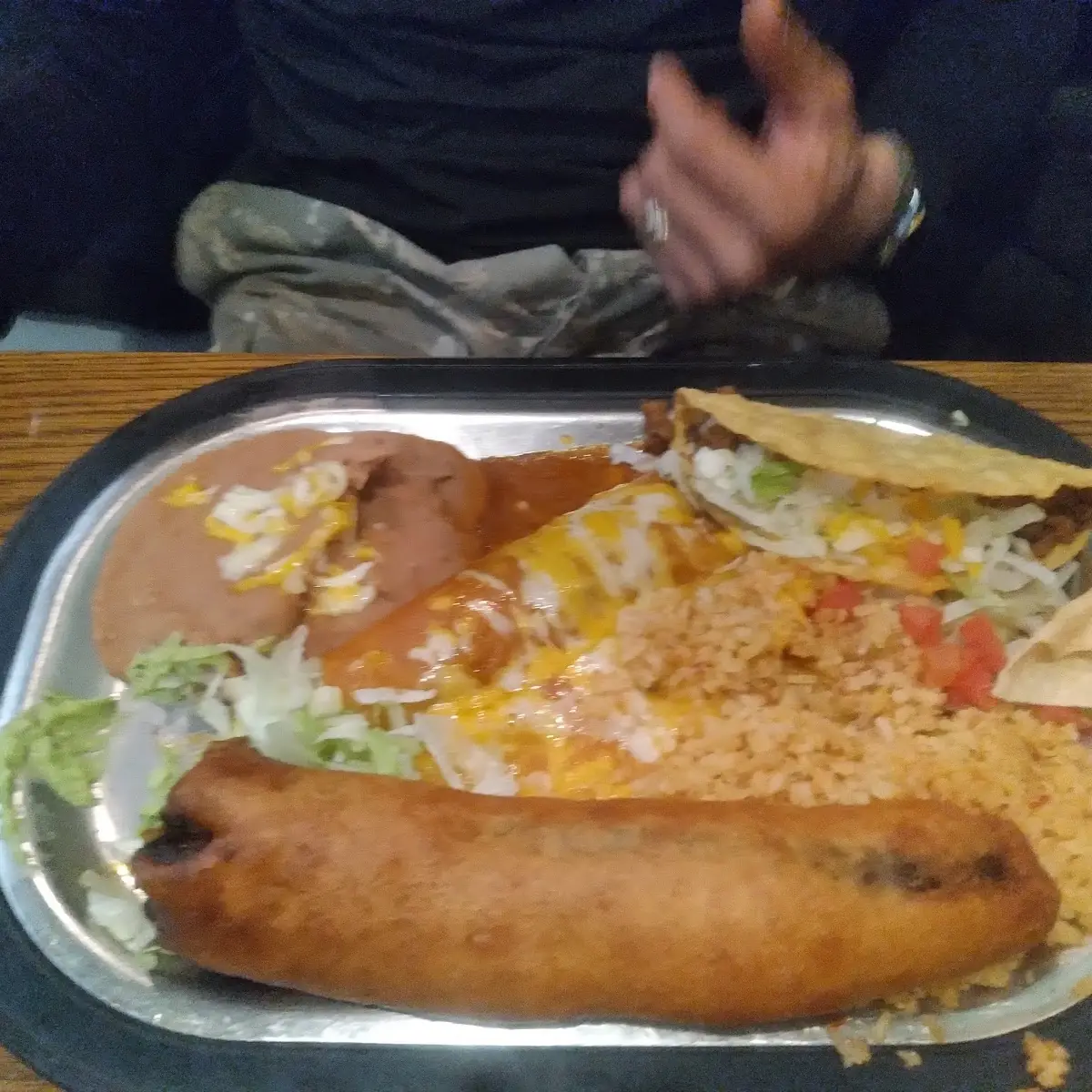 Combo Plate Chile Relleno Enchilada and Taco