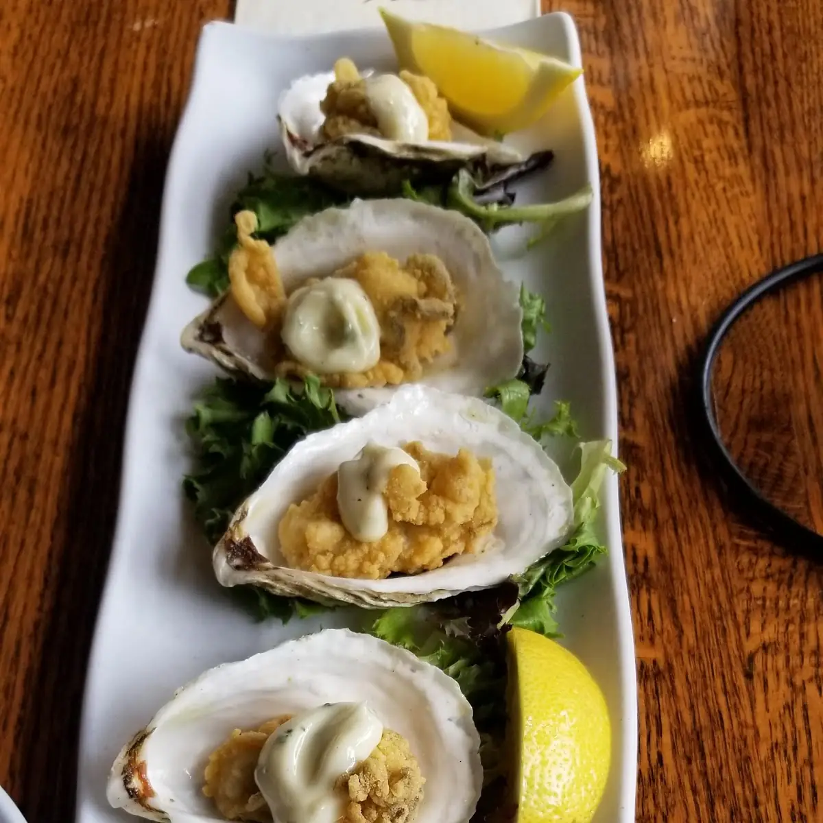 Fried Oysters on the Half Shell