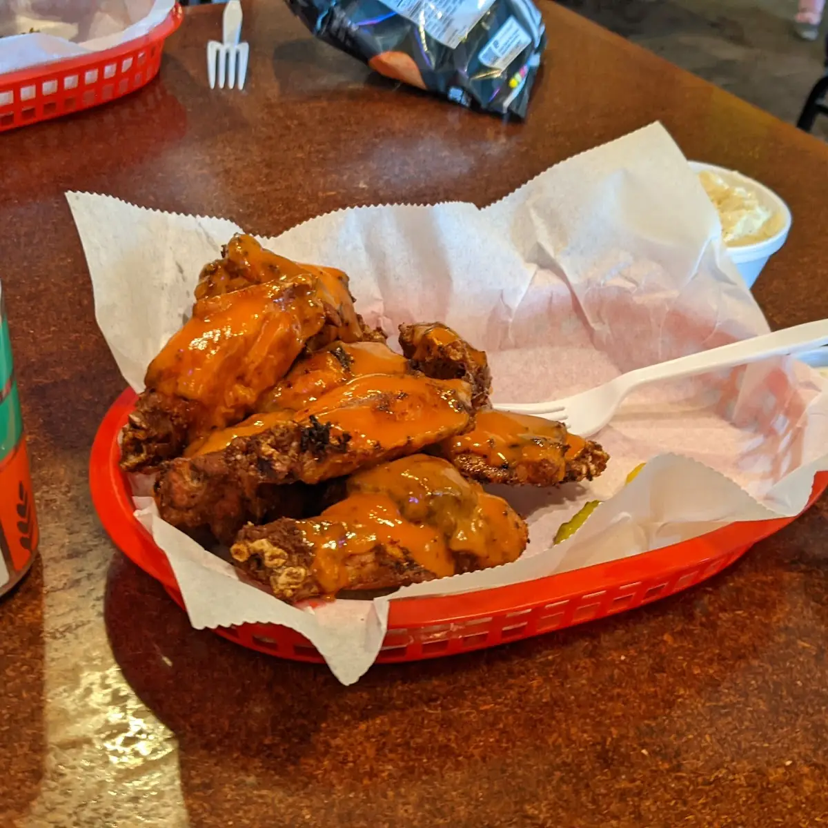 Smoked Wings with Potato Salad