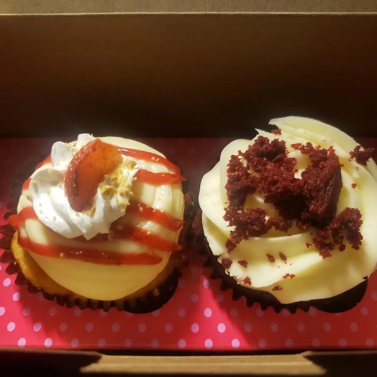 Strawberry and Red Velvet Cupcake