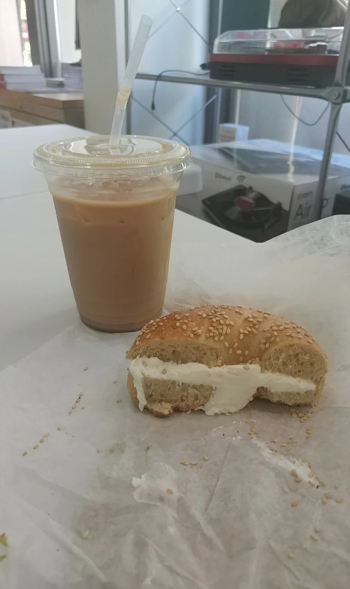 Everything Bagel Cream Cheese and Iced Coffee