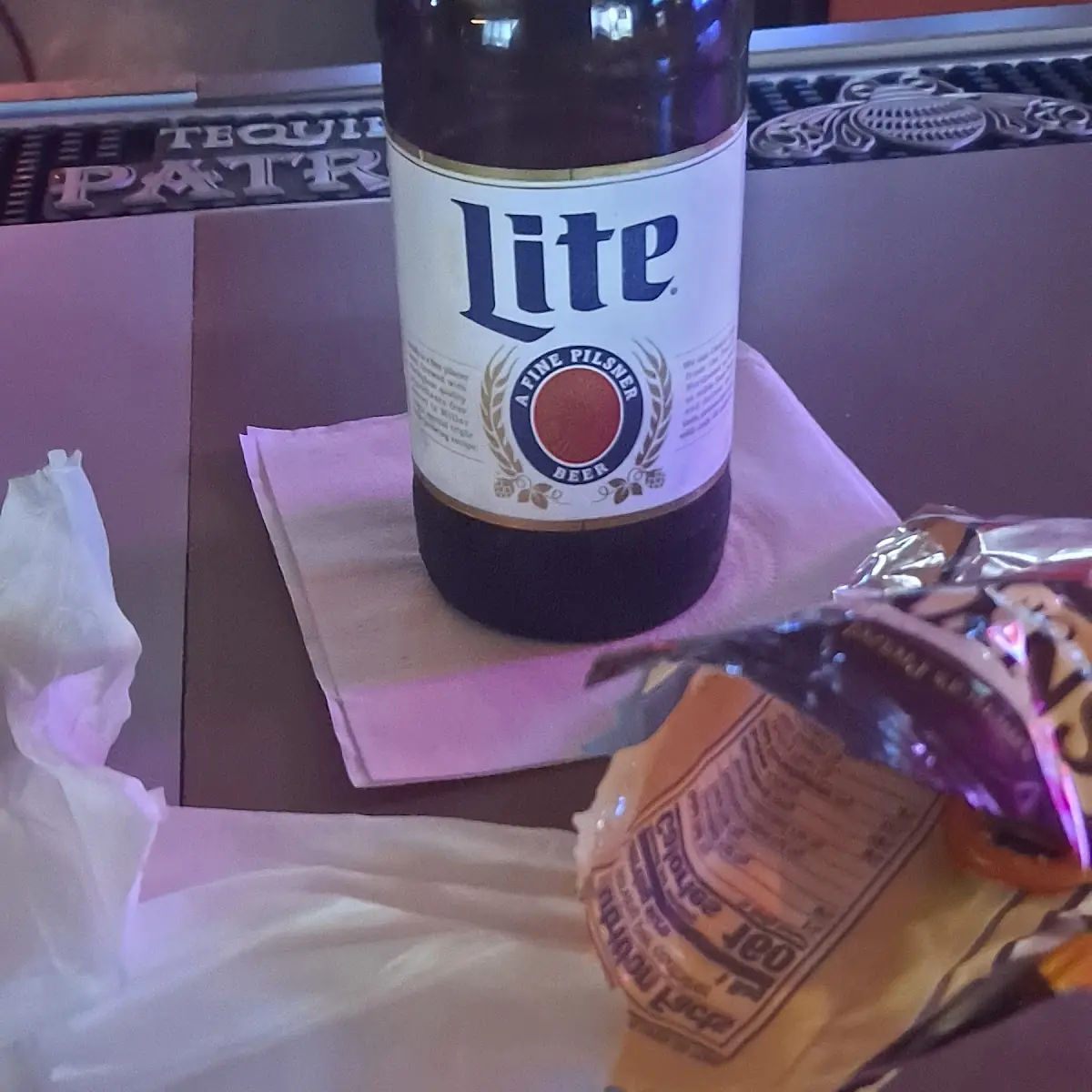 Cold Miller Lite and Pretzel