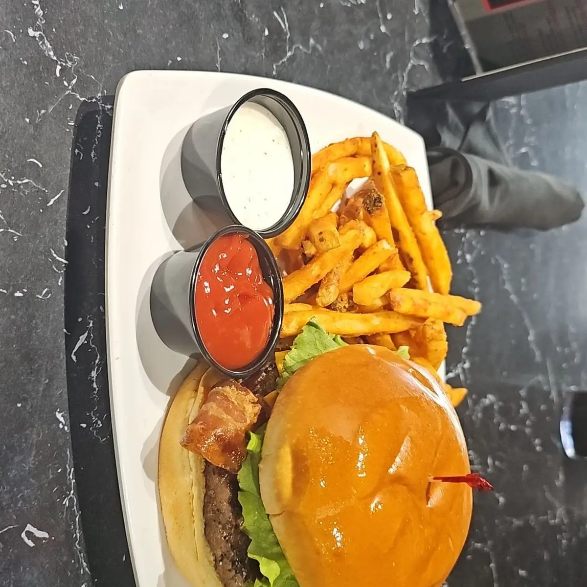 Bacon Cheeseburger and Fries