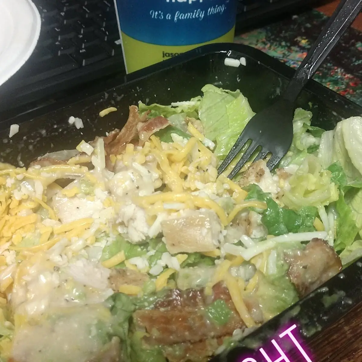 Chicken Club Salad with Caesar Dressing