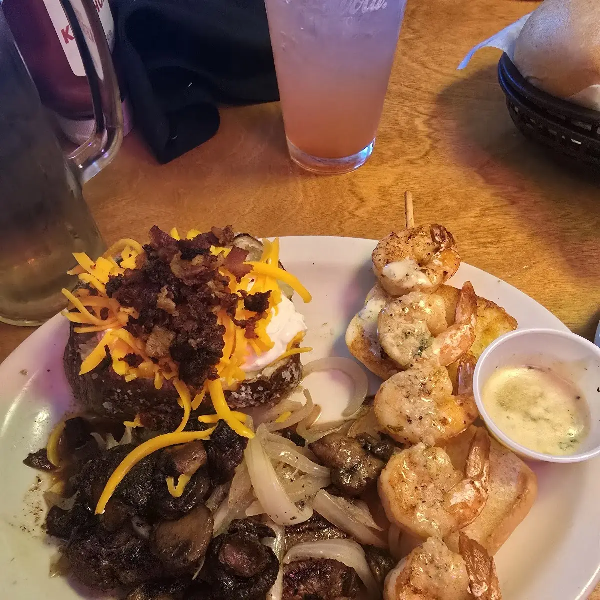 Strip 12oz & Grilled Shrimp