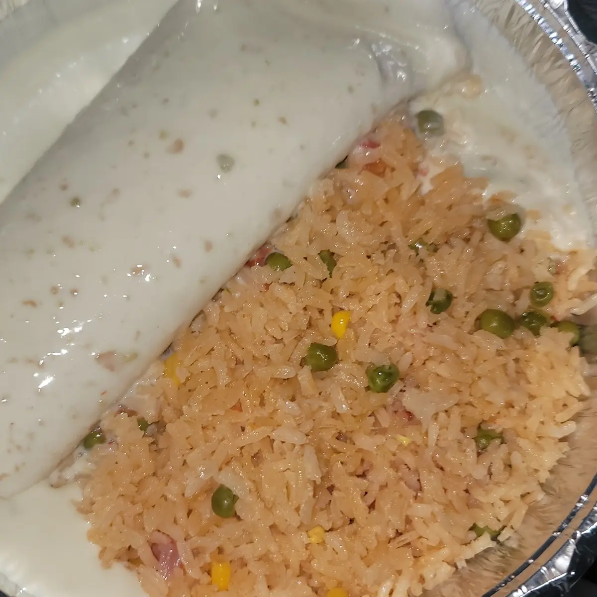 Bean and Cheese Burrito with Rice