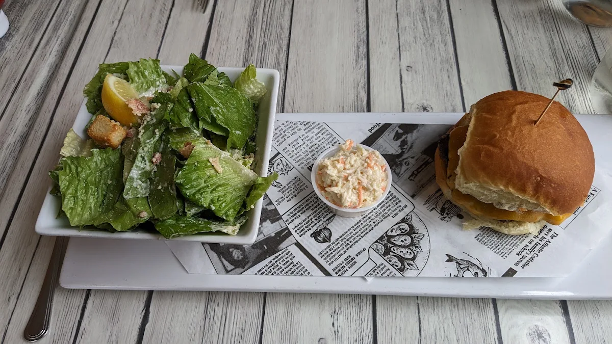 Caesar Salad and Burger