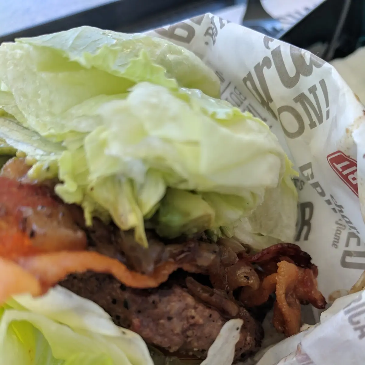 Lettuce Wrap Bacon Cheeseburger