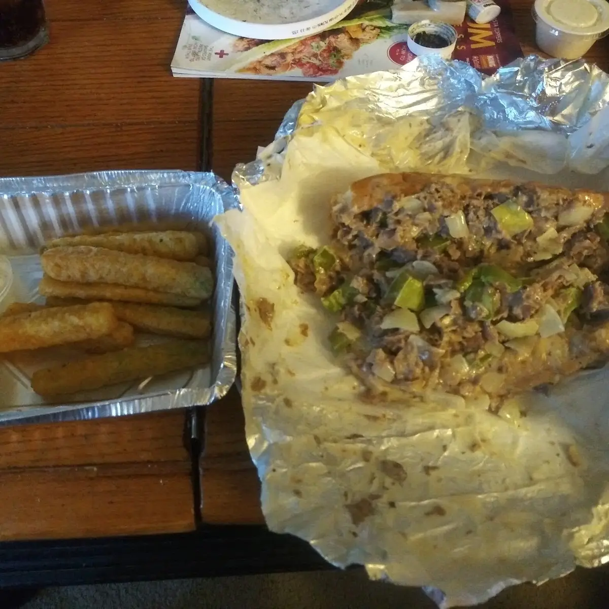 Philly Cheese Steak Sandwich & Fried Zucchini