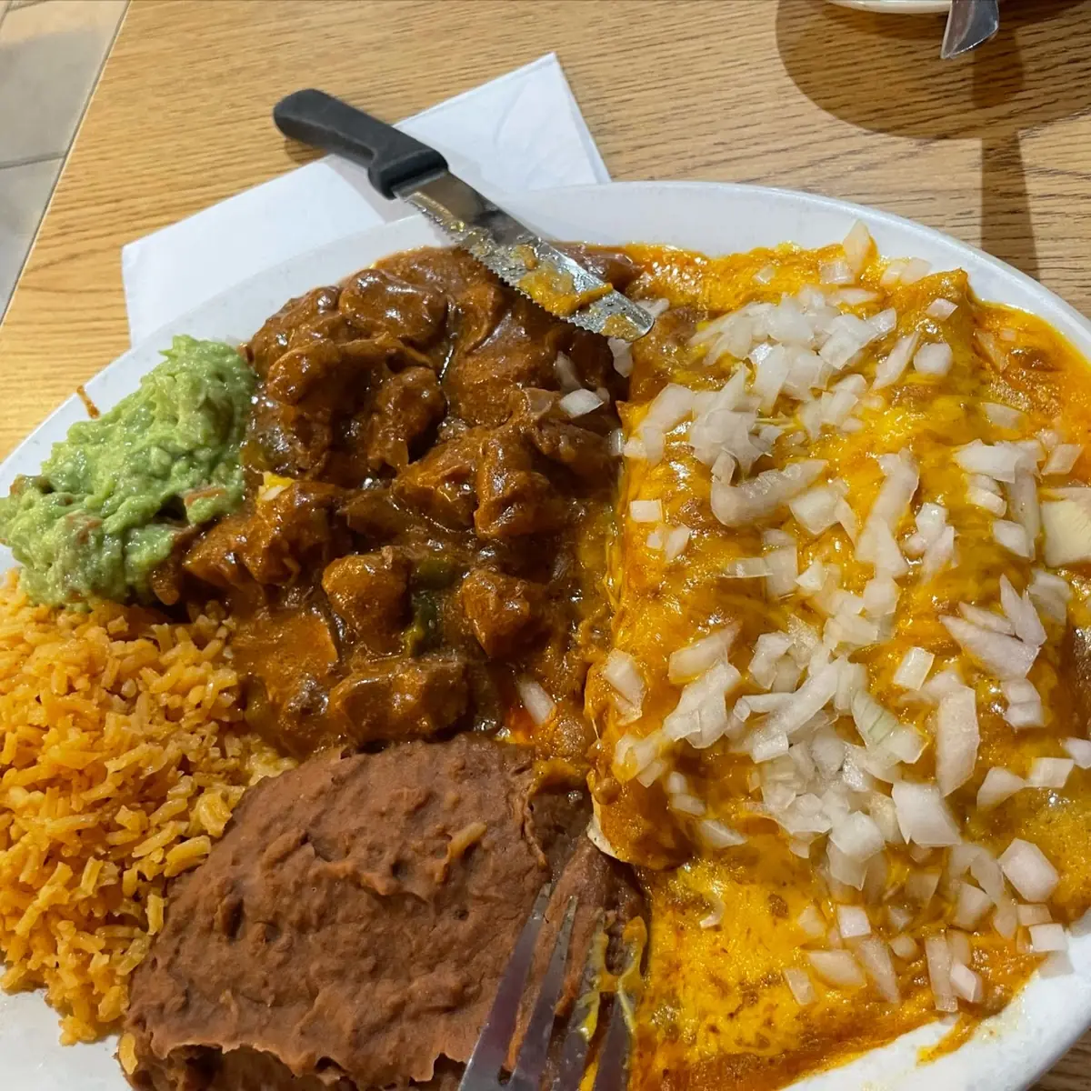 Enchiladas and Carne Guisada