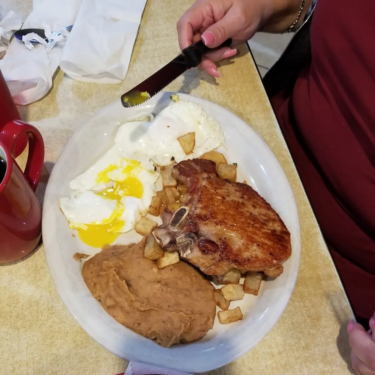 Pork Chop and Eggs