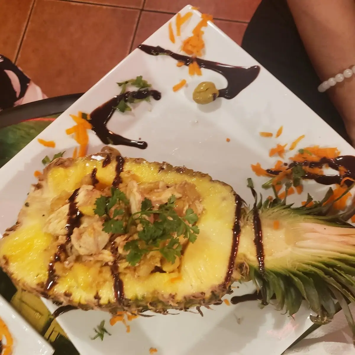 Tostones Rellenos Con Langosta Y Camarones Stuffed Fried Green Plantain with Shrimp and Lobster