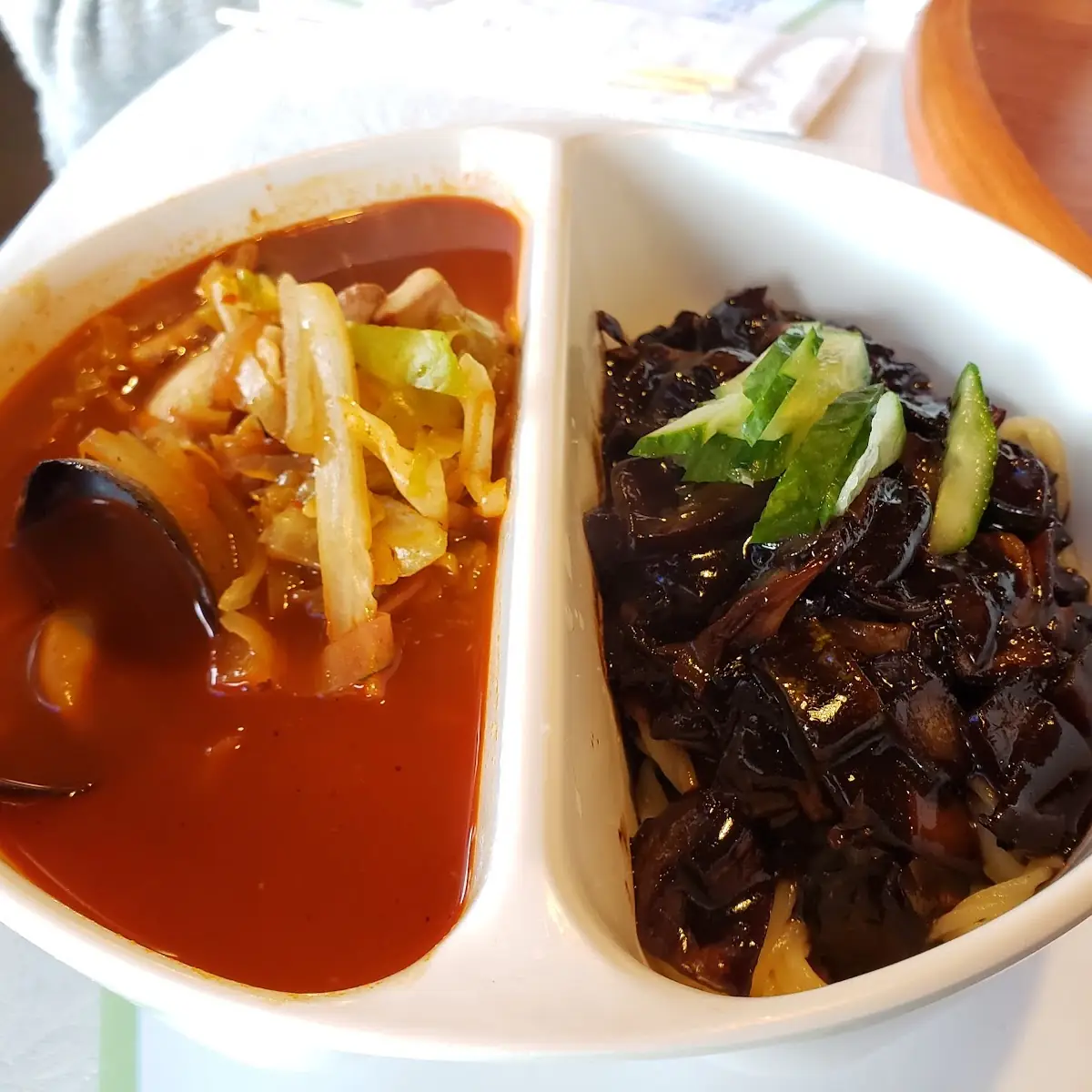 Black Bean Paste Noodle Spicy Seafood Noodle Soup