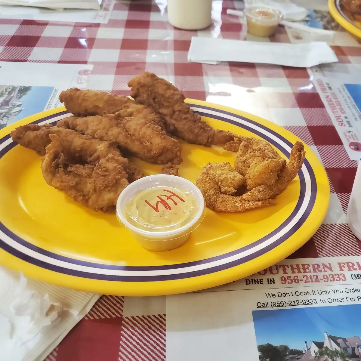 4 Chicken Tender Basket with 2 Shrimp