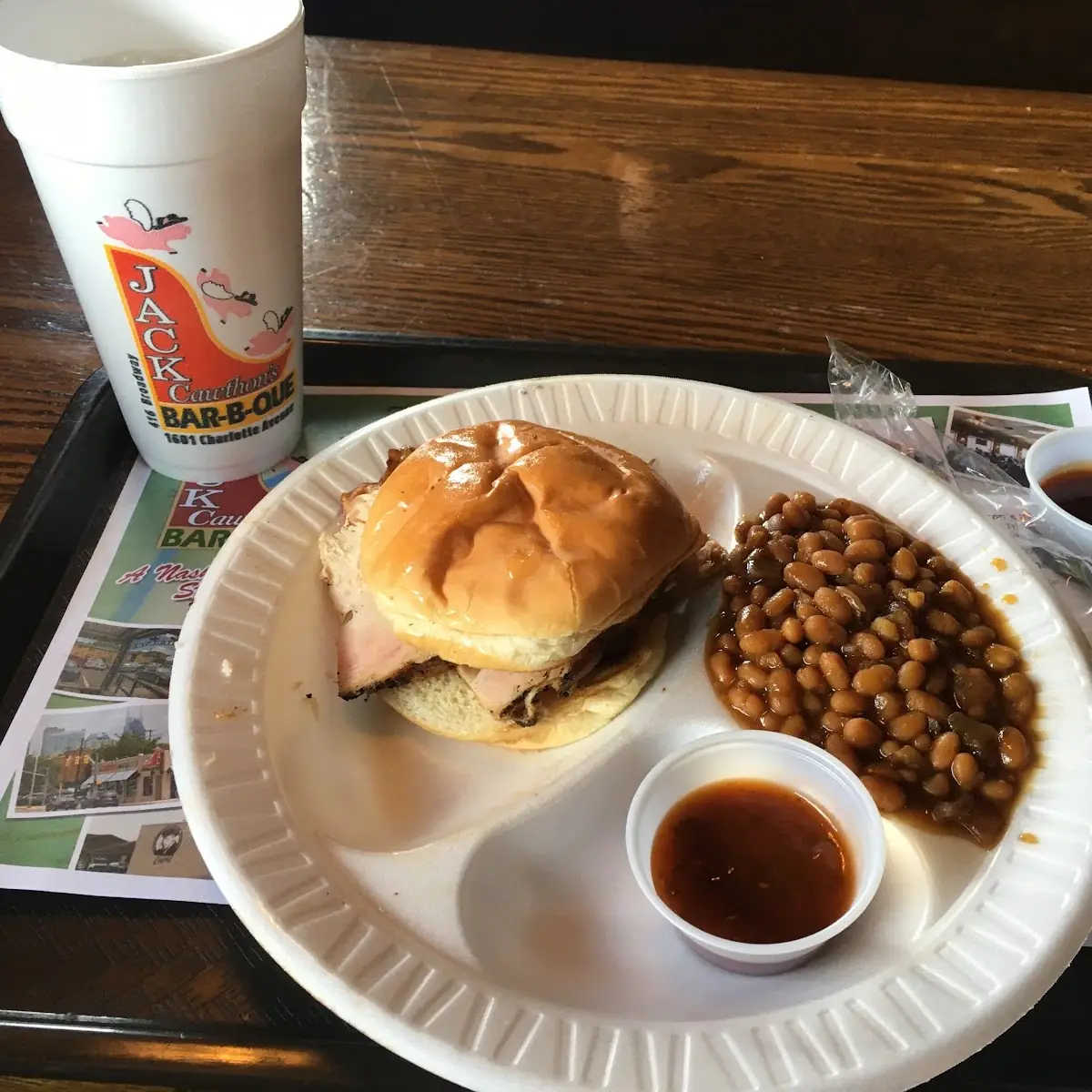 Smoked Turkey Sandwich and Baked Beans
