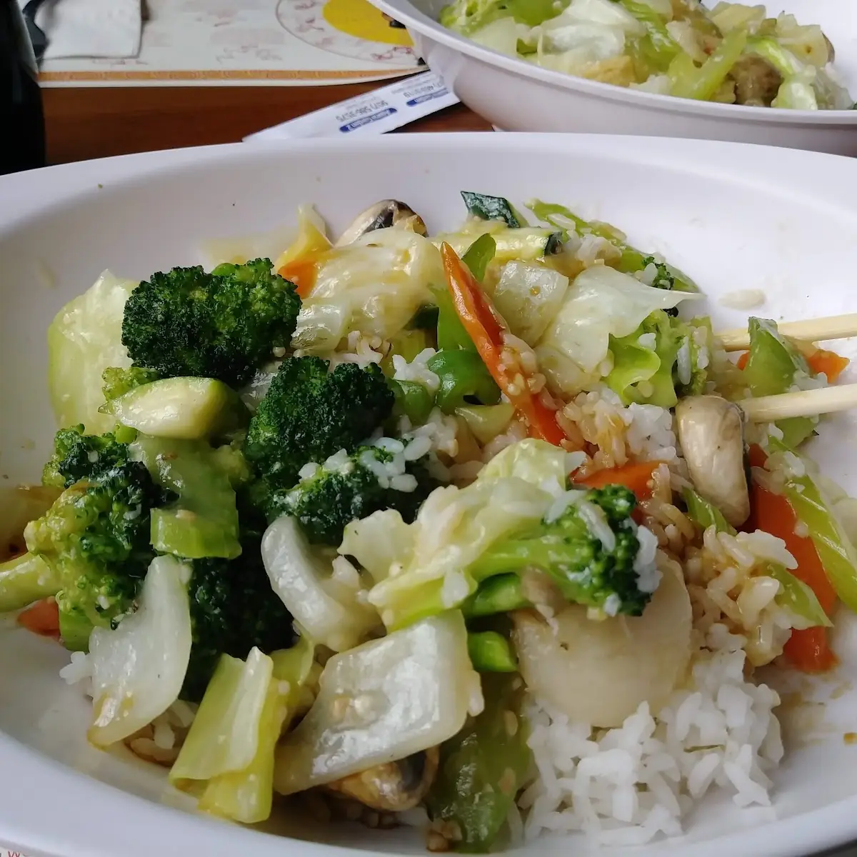 Vegetable Chop Suey & Breaded Almond Chicken