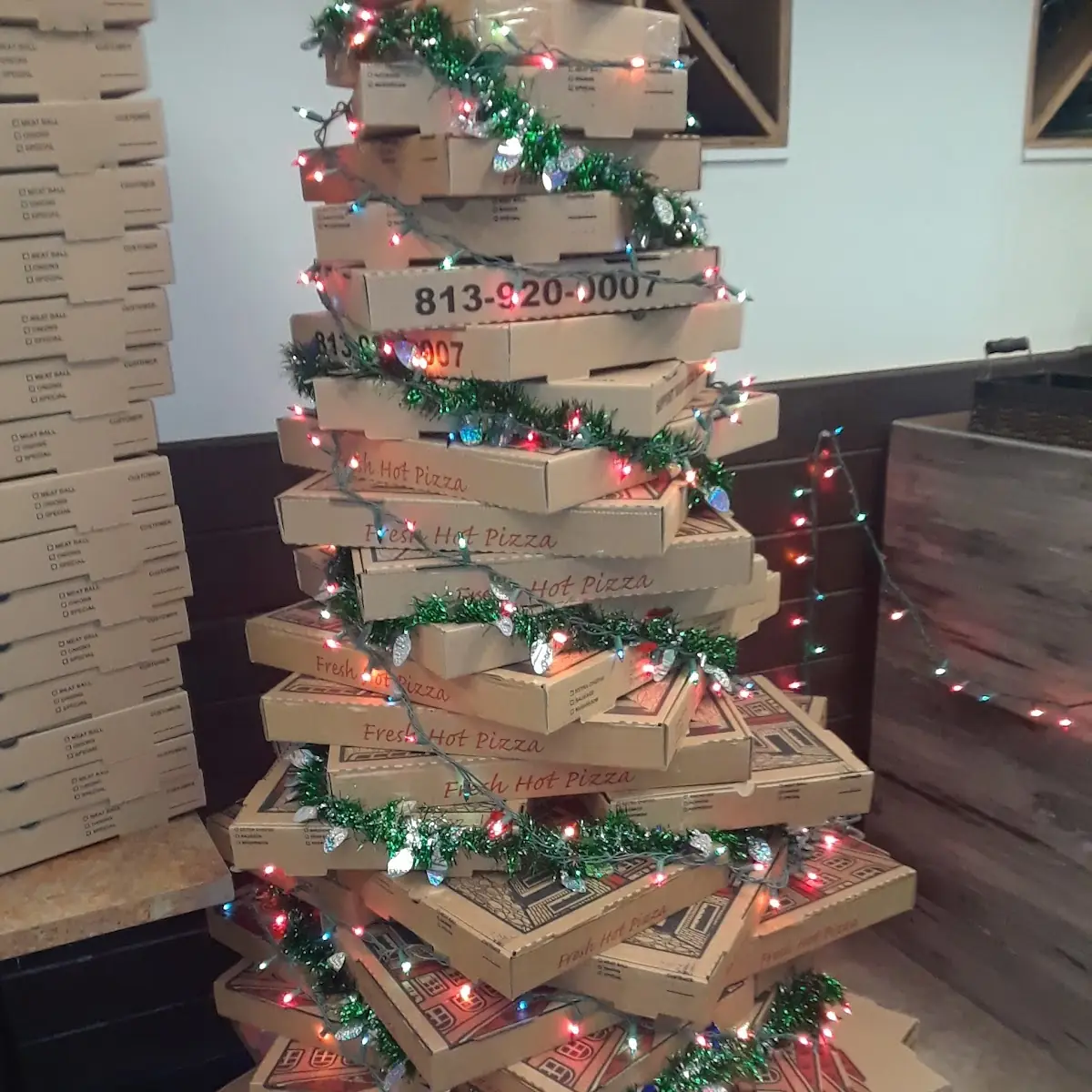 Pizza Box Christmas Tree