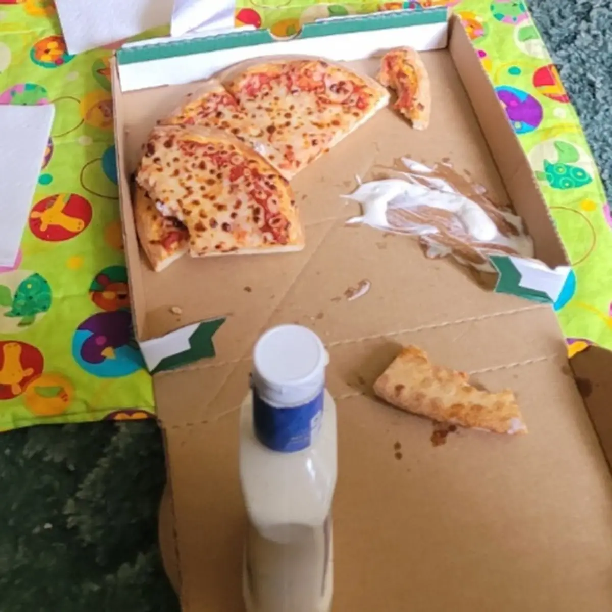 Cheese Pizza with Ranch Dressing