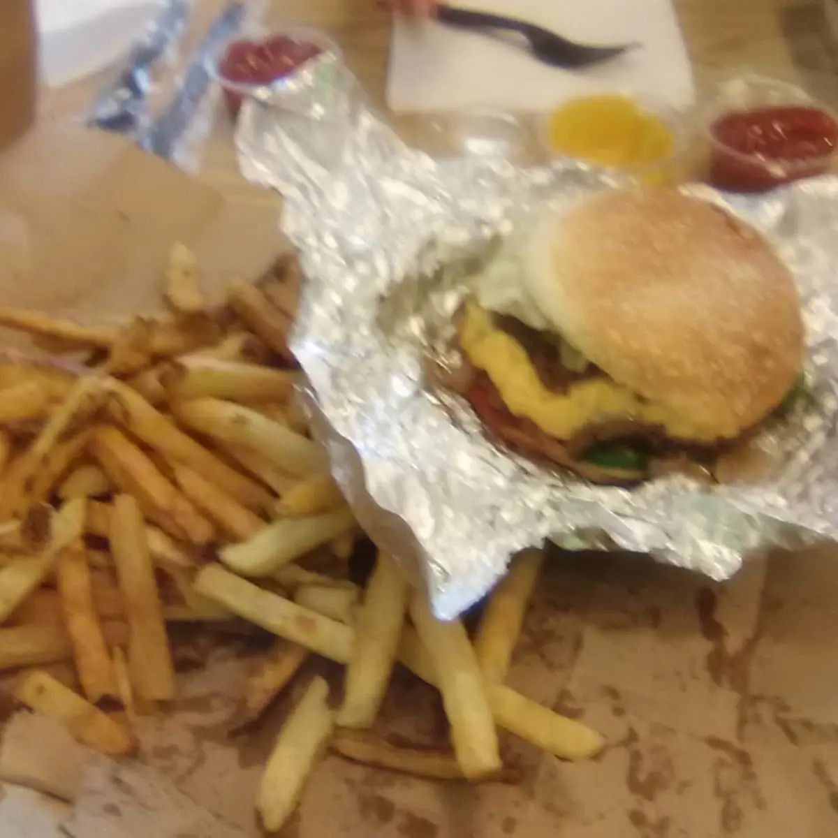 Double Cheese Burger and Fries