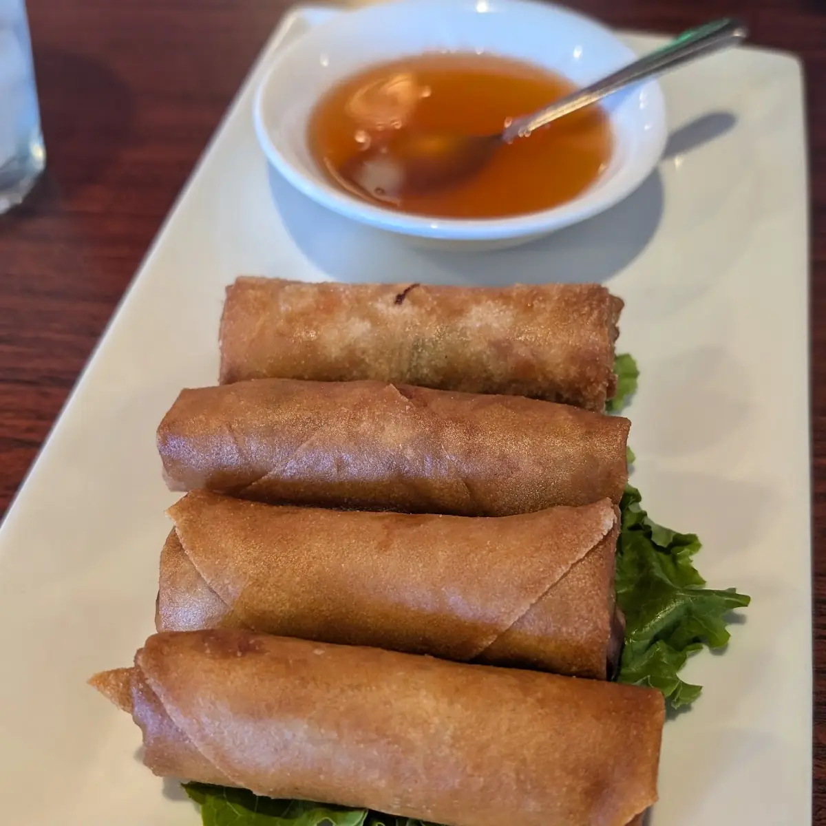 Crispy Spring Rolls with Peanut Dipping Sauce