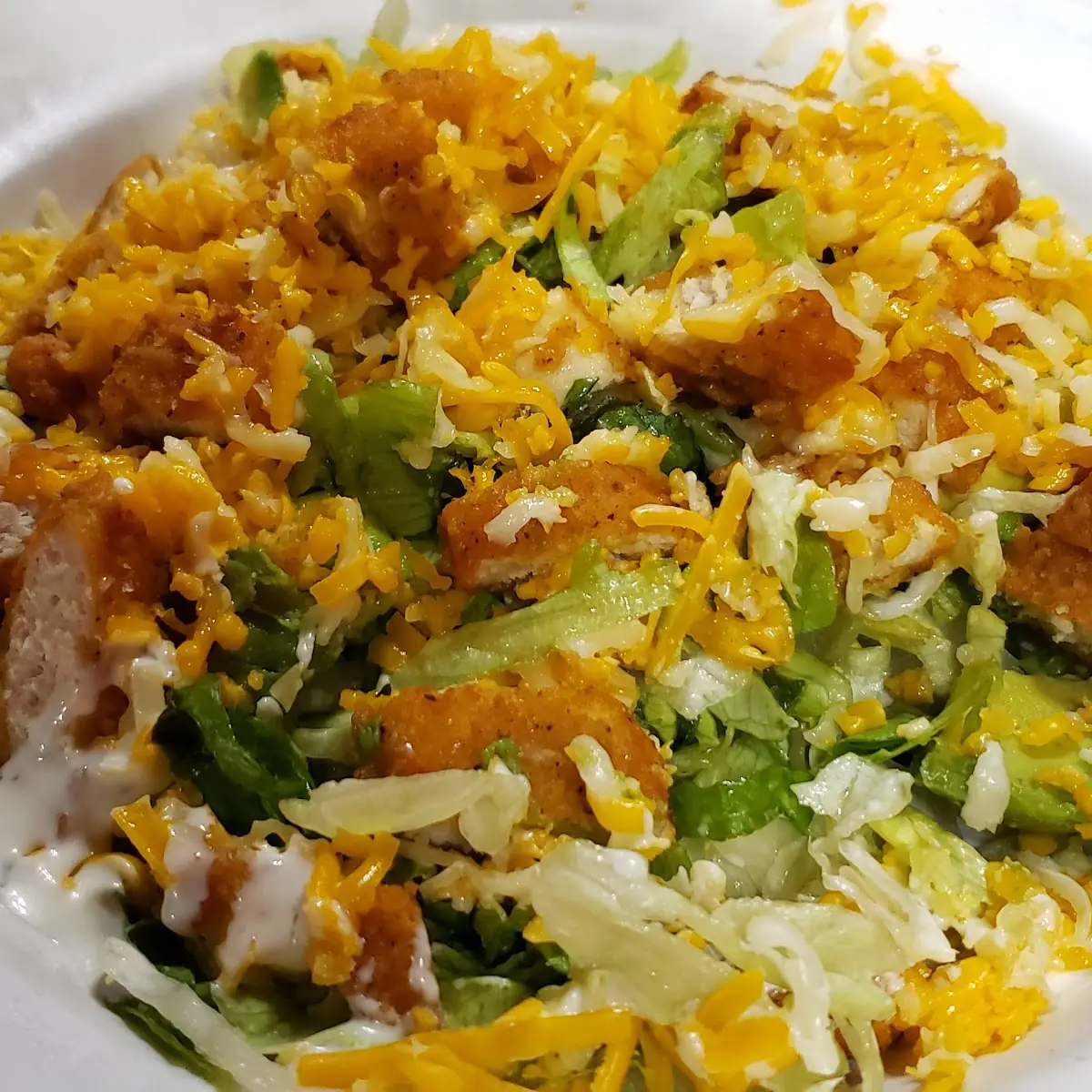 Chicken Nuggets on Lettuce