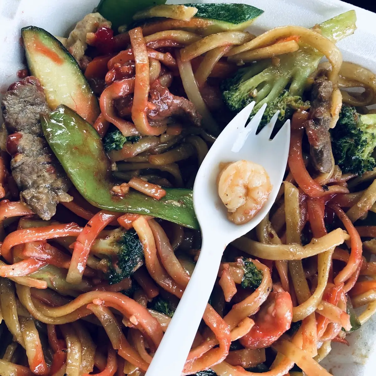 Chicken Shrimp Beef Chow Mein