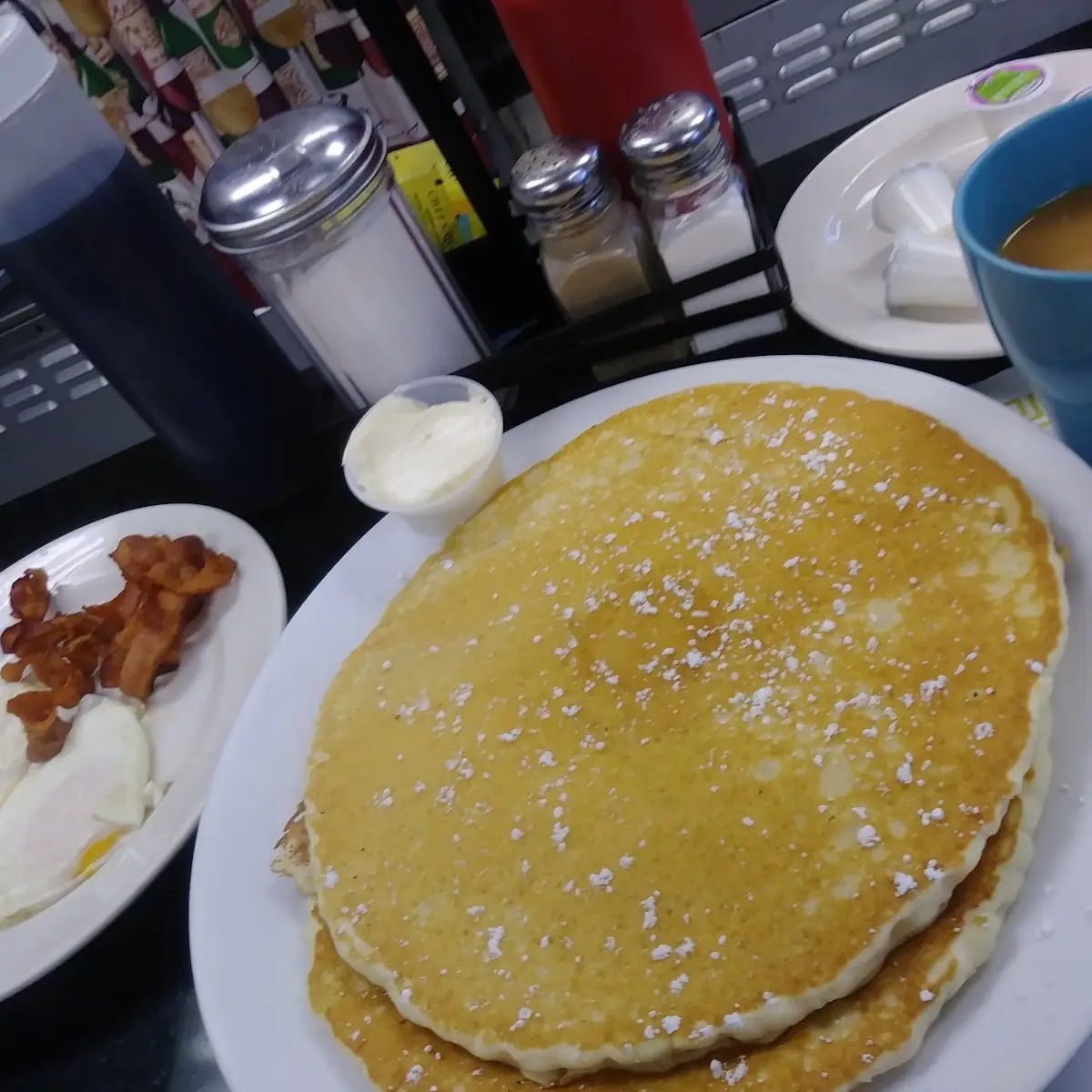 Two Eggs over Medium Crispy Bacon & Short Stack Pancakes