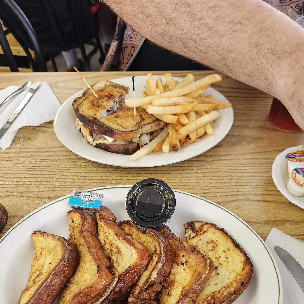 Patty Melt and French Toast