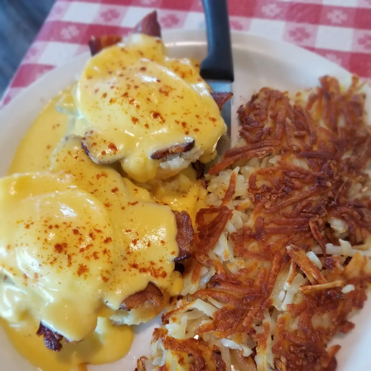 Biscuits Benedict with Hash Browns