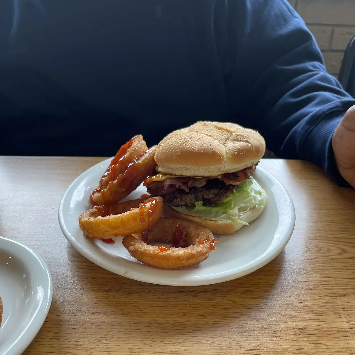 Bacon Cheeseburger & Onion Rings
