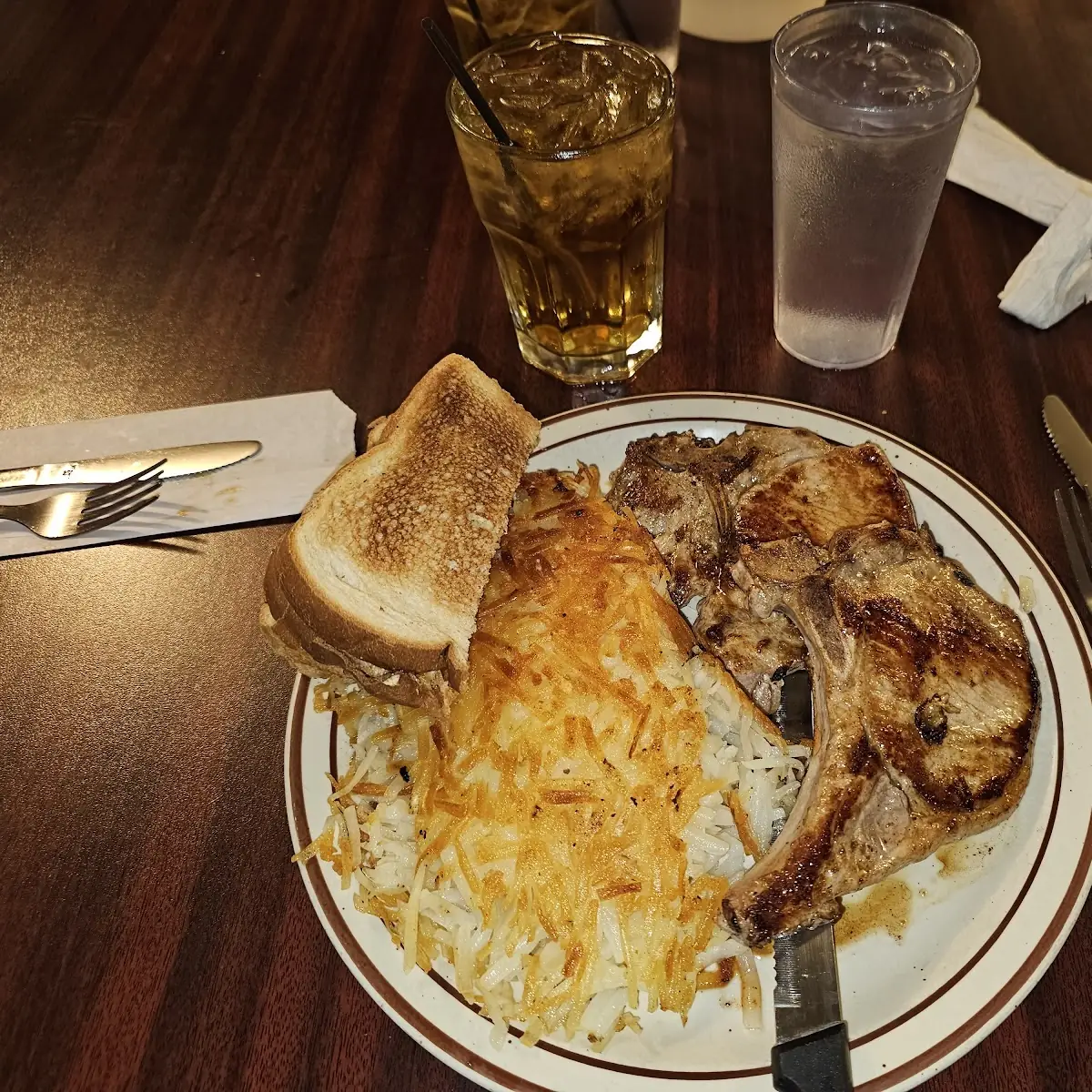 Pork Chop and Hash Browns